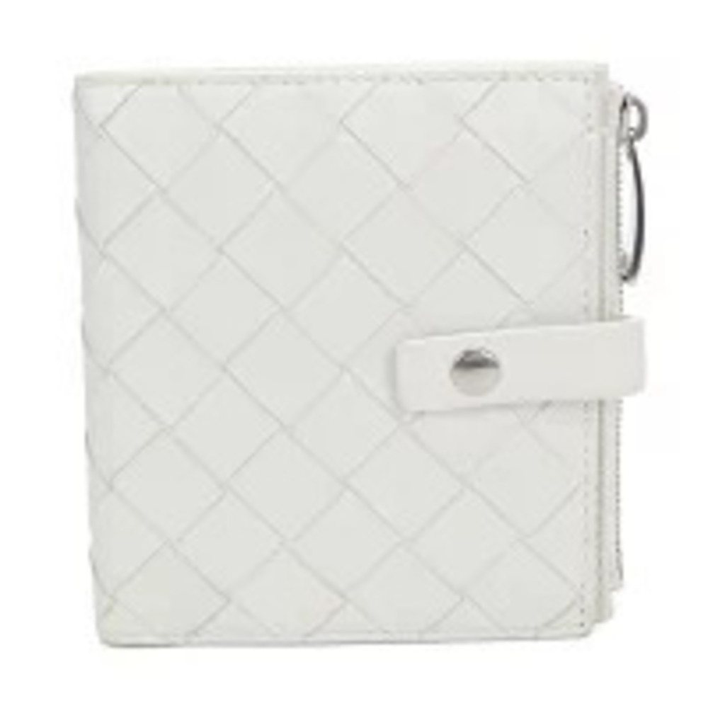 Bottega Veneta Bi fold Wallet Intrecciato Leather White